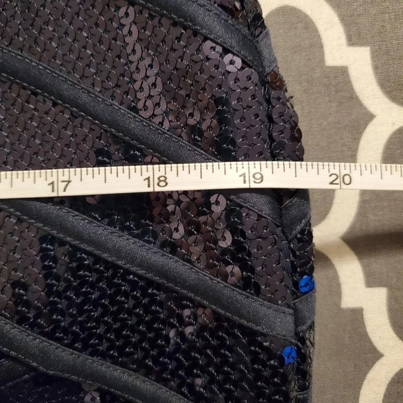 Tadashi Shoji Sequin Bodycon Formal Evening Dress Navy Wmns Size 8 - Picture 10 of 12